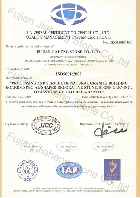 jiahengstone-ISO-9001.2008-Cerficate