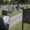 How do cemeteries determine the exact location of each burial plot