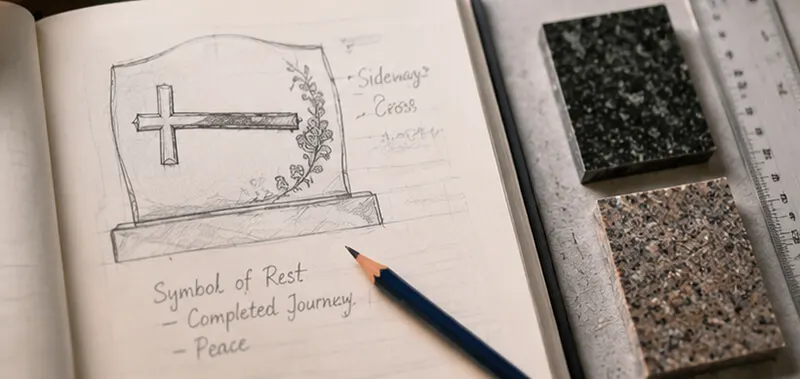 What does a sideways cross on a grave mean