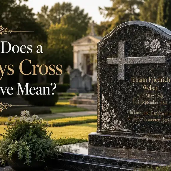 What does a sideways cross on a grave mean3