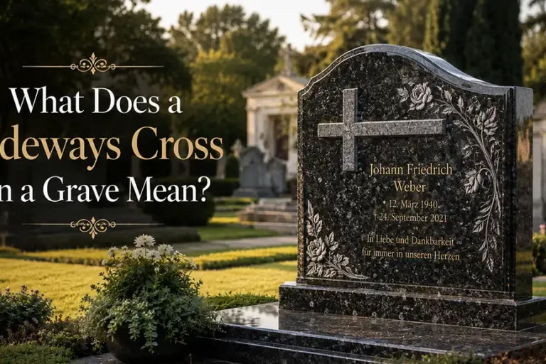What does a sideways cross on a grave mean3