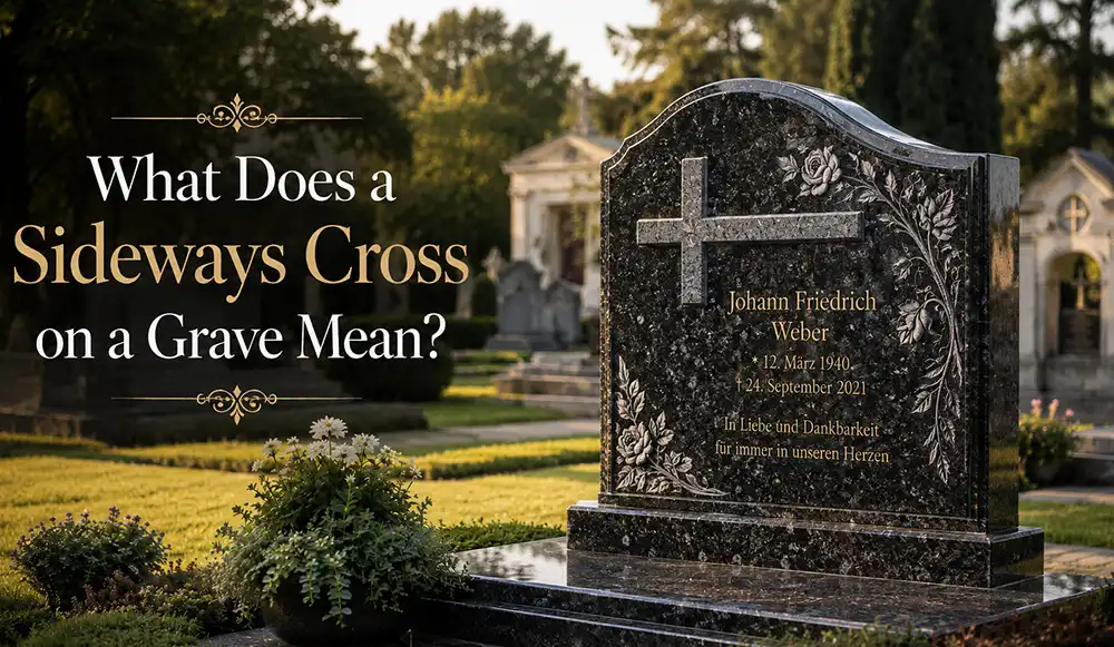 What does a sideways cross on a grave mean3 What does a sideways cross on a grave mean3