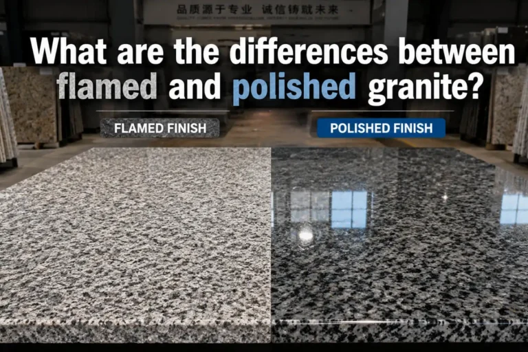 What are the differences between flamed and polished granite